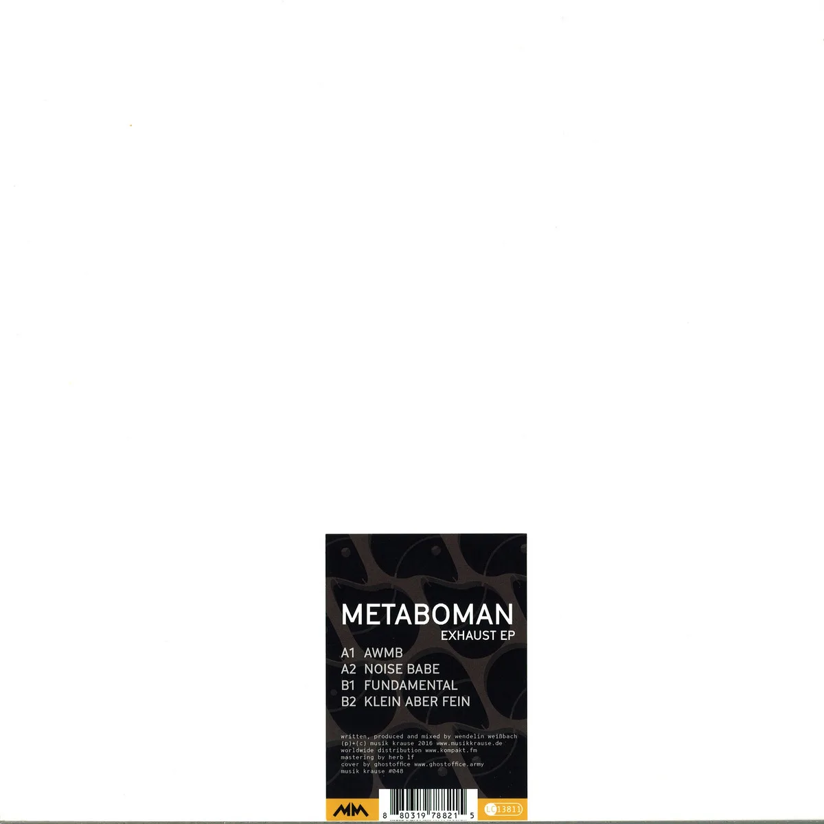 Back cover — Metaboman — Exhaust Ep