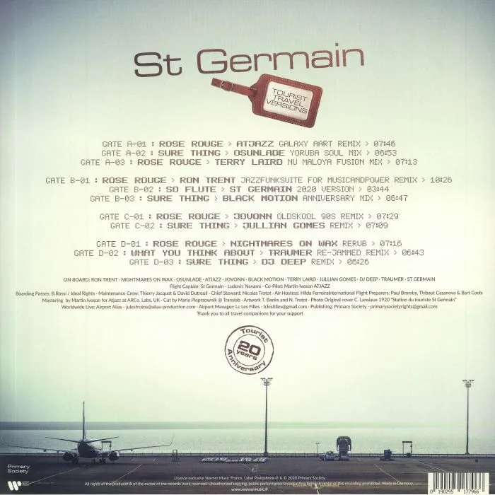 Back cover — ST GERMAIN — Tourist 20th Anniversary: Travel Versions