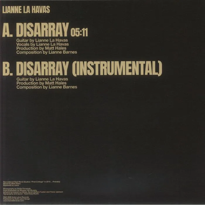 Back cover — Lianne LA HAVAS — Disarray