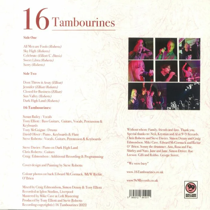 Back cover — 16 TAMBOURINES — All Men Are Fools