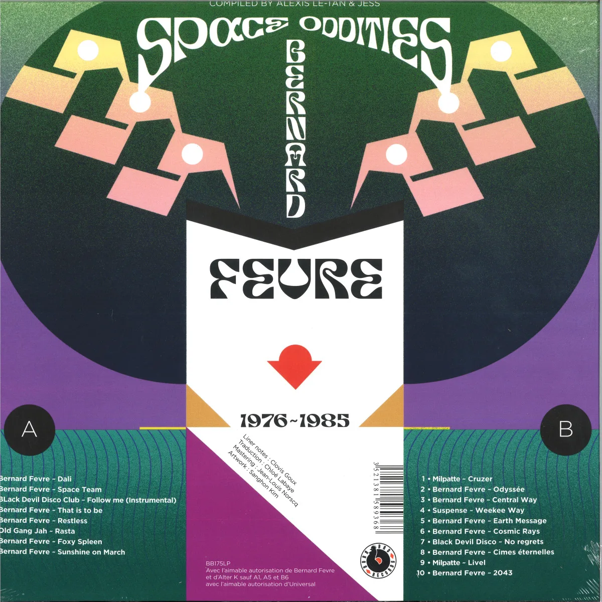 Back cover — Bernard Fevre — SPACE ODDITIES - 1976/1985 LP