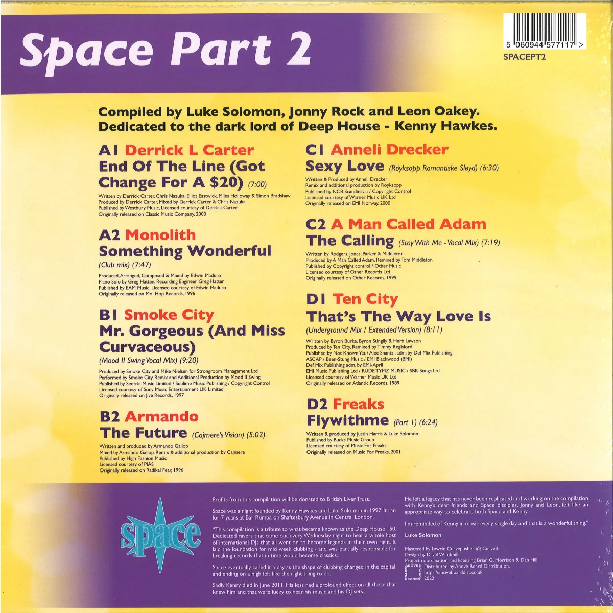 Обратная сторона обложки — Various — Space Part 2 LP 2x12"