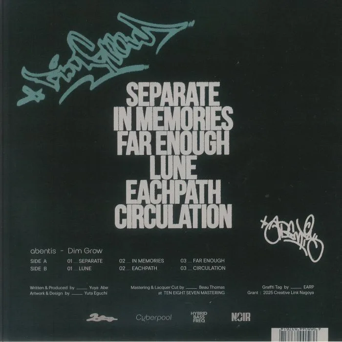 Back cover — abentis — Dim Grow LP