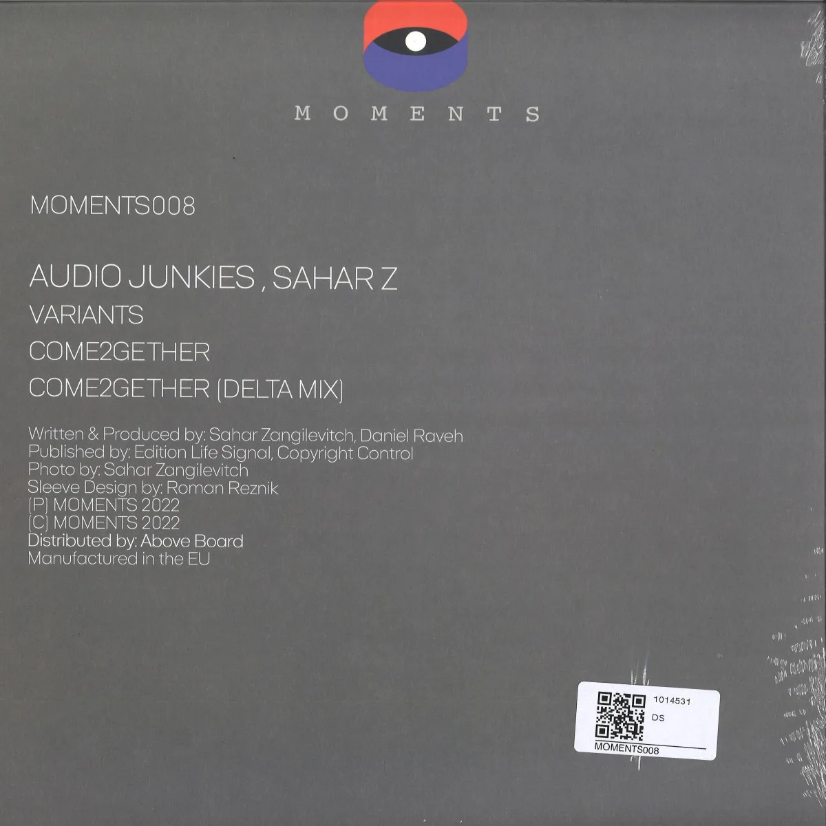 Back cover — Audio Junkies,Sahar Z — Variants / Come2gether