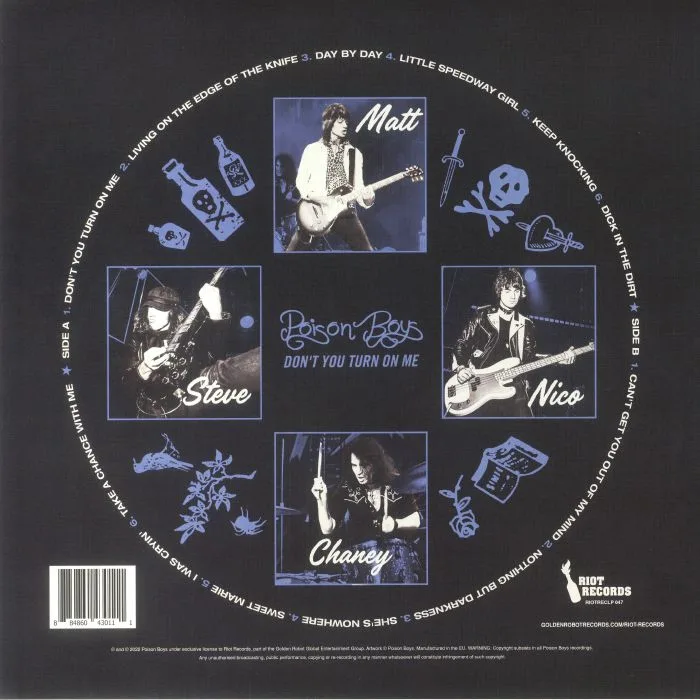 Back cover — POISON BOYS — Don't You Turn On Me