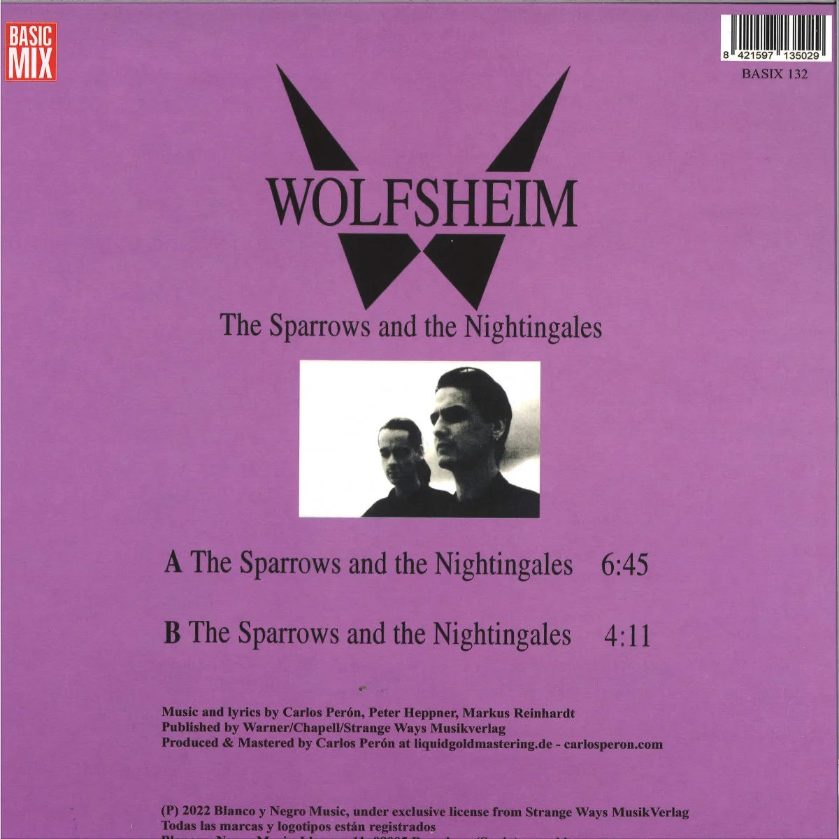 Back cover — WOLFSHEIM — SPARROWS & NIGHTTINGALES