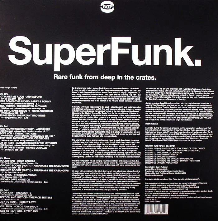 Обратная сторона обложки — VARIOUS — Super Funk