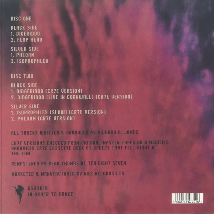 Back cover — APHEX TWIN — Digeridoo (Expanded Version)