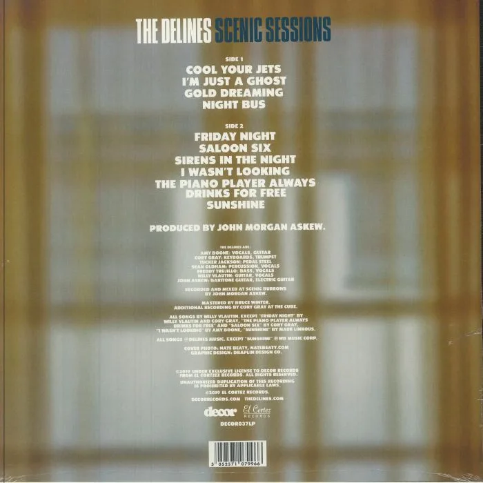 Обратная сторона обложки — The DELINES — Scenic Sessions (10th Anniversary Edition)