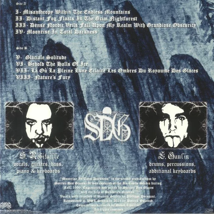 Обратная сторона обложки — SORCIER DES GLACES — Moonrise In Total Darkness