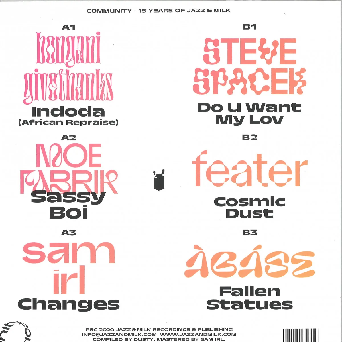 Back cover — Various — COMMUNITY - 15 Years of Jazz & Milk