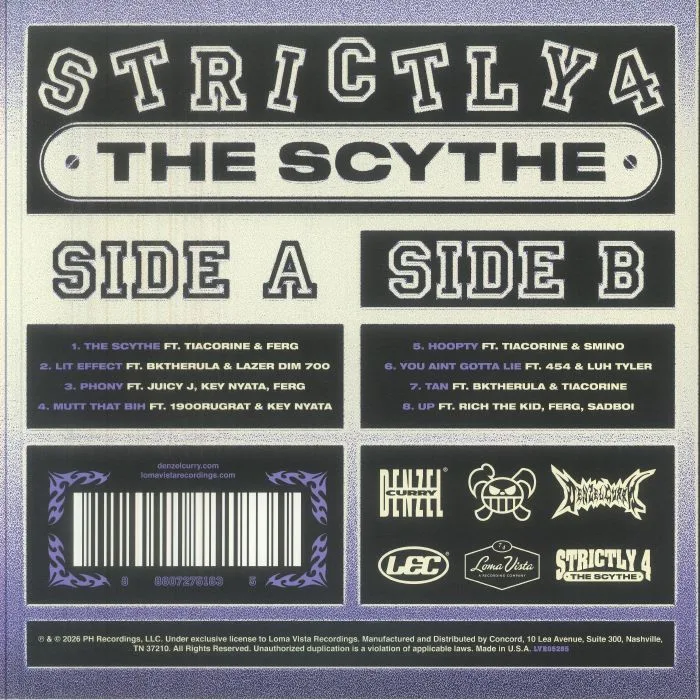 Back cover — Denzel CURRY — Strictly 4 The Scythe