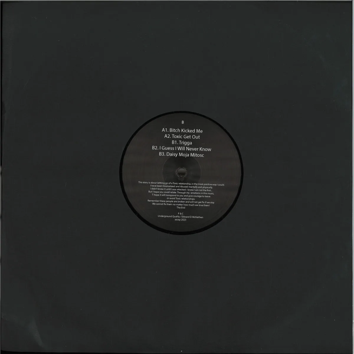 Back cover — Dj Jus Ed — The True Story EP