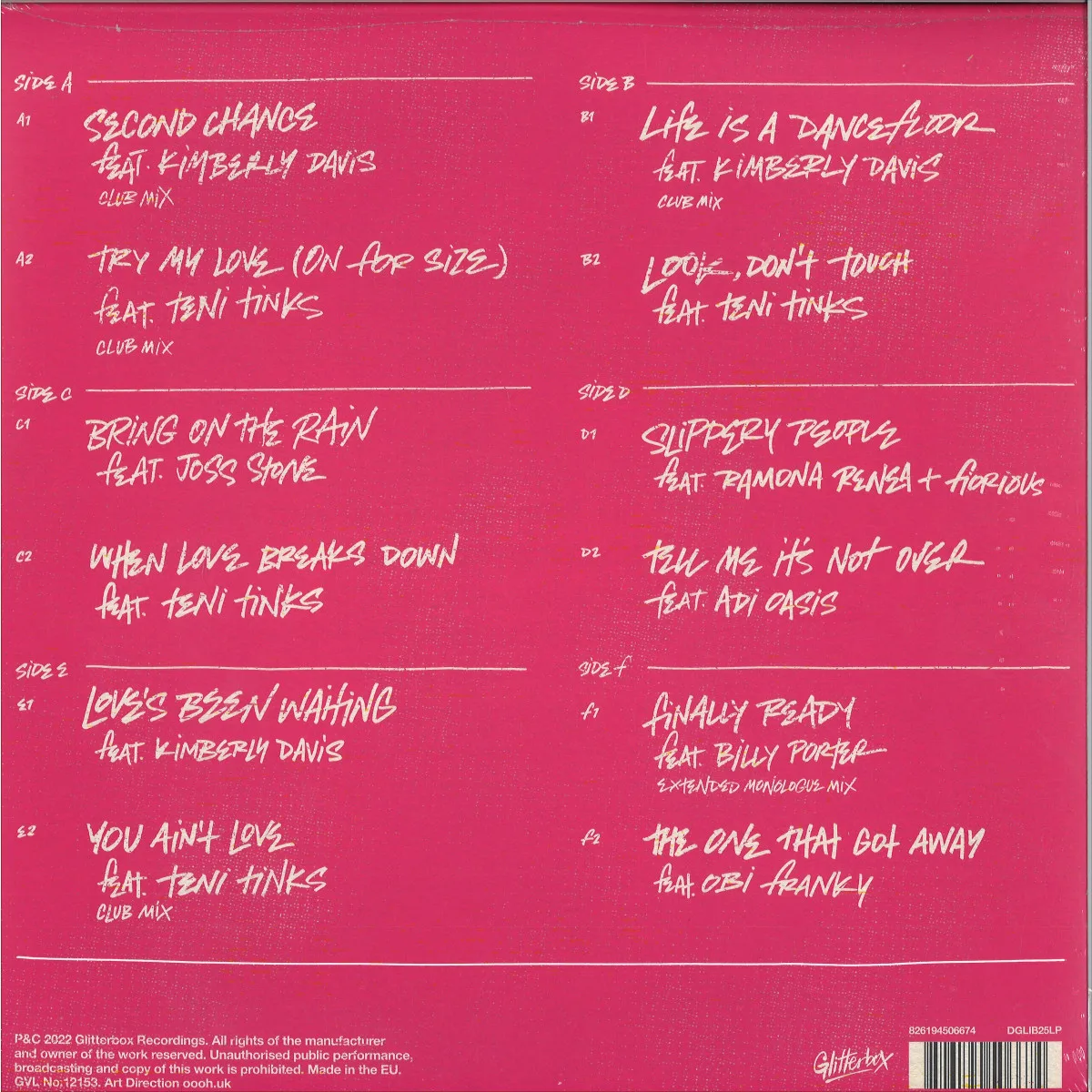 Back cover — The Shapeshifters — Let Loose LP 3x12"