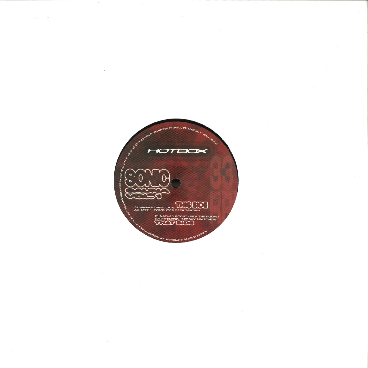 Back cover — Maikee, Mtty, Nathan Boost, Pistaccio — Sonic Sauna Vol.1