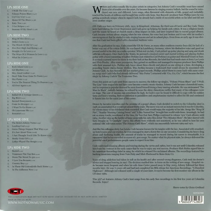 Обратная сторона обложки — Johnny CASH — The Platinum Collection