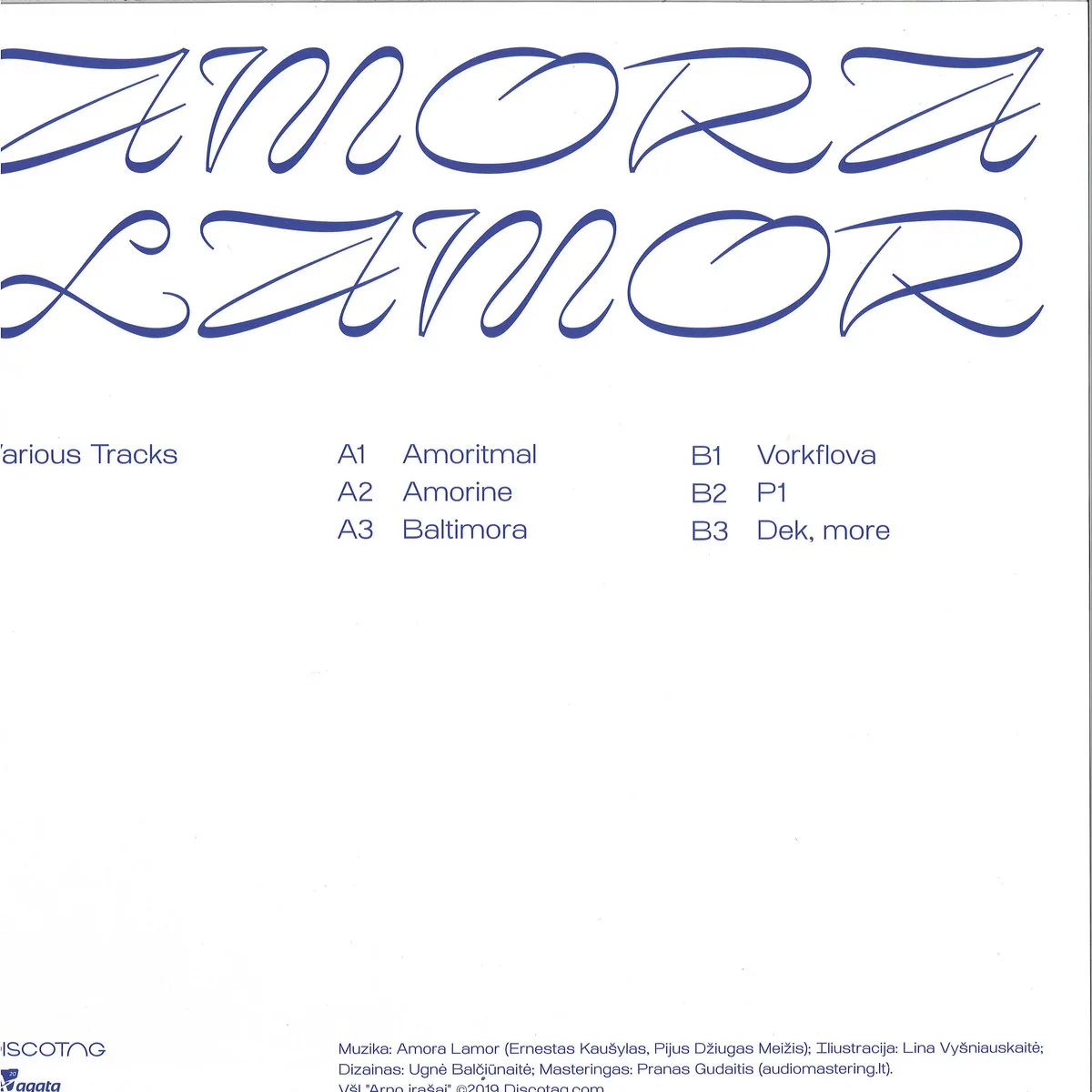 Back cover — Amora Lamor — VARIOUS TRACKS EP