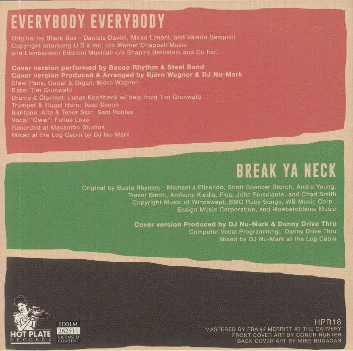 Back cover — DJ NU MARK — Everybody Everybody (reissue)