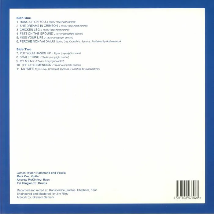 Back cover — The JAMES TAYLOR QUARTET — Hung Up On You