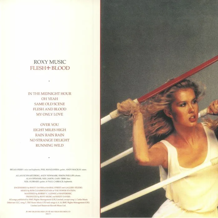 Обратная сторона обложки — ROXY MUSIC — Flesh & Blood (half speed remastered)