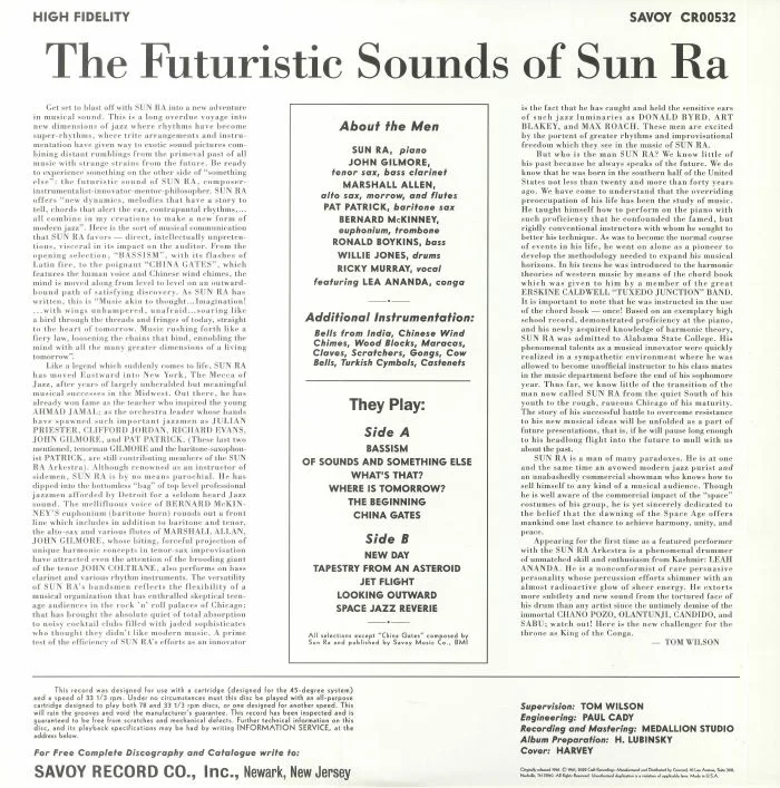 Back cover — SUN RA — The Futuristic Sounds Of Sun Ra (60th Anniversary Edition) (remastered)