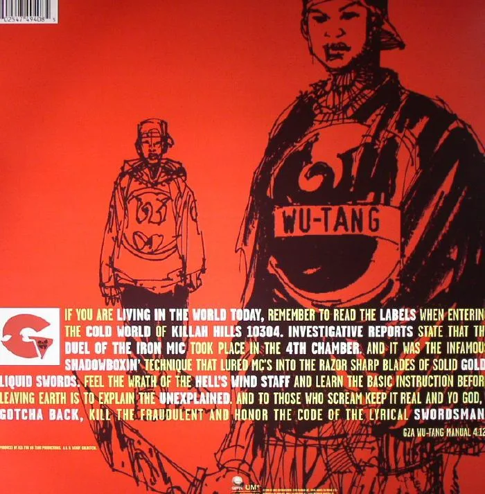 Back cover — GENIUS / GZA — Liquid Swords