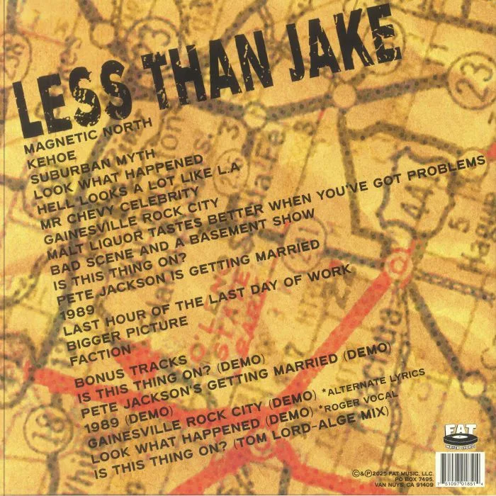 Обратная сторона обложки — LESS THAN JAKE — Borders & Boundaries (25th Anniversary Edition)