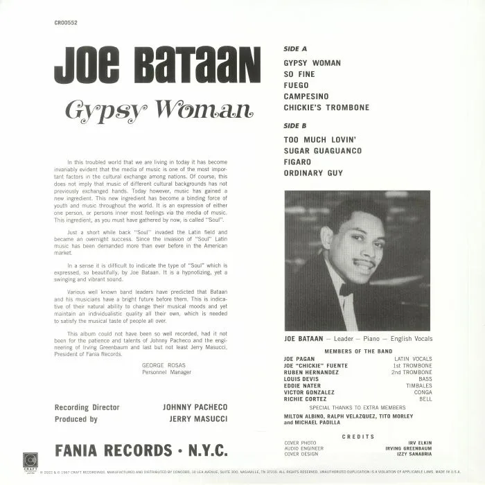 Back cover — Joe BATAAN — Gypsy Woman (remastered)