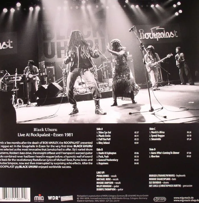 Обратная сторона обложки — BLACK UHURU — Live At Rockpalast