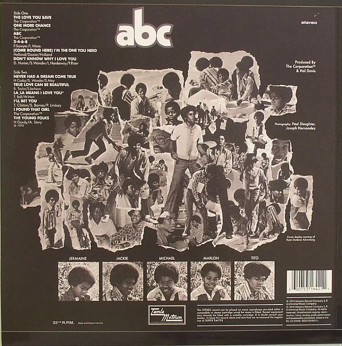 Обратная сторона обложки — JACKSON 5 — ABC