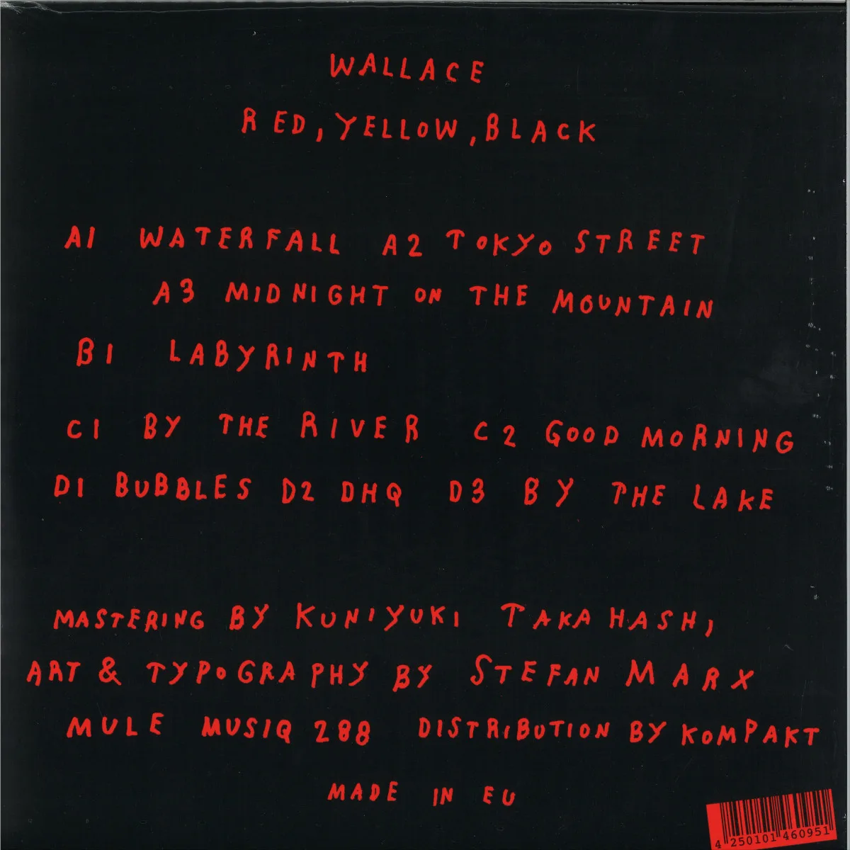 Back cover — Wallace — Red, Yellow, Black LP 2x12"