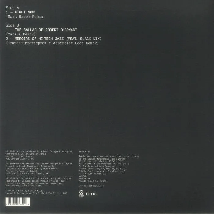 Обратная сторона обложки — WAAJEED — Memoirs Of Hi-tech Jazz (remixes)
