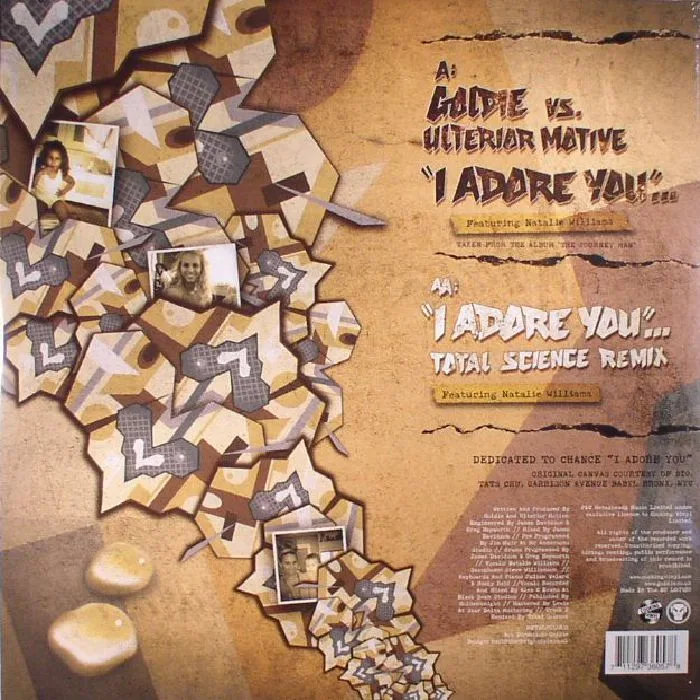 Back cover — GOLDIE vs ULTERIOR MOTIVE — I Adore You (Record Store Day 2017)