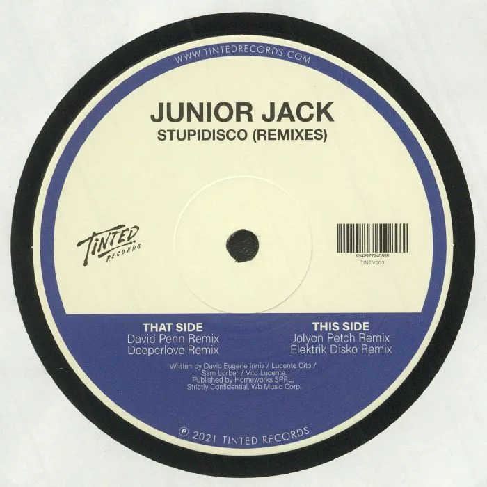 Обратная сторона обложки — JUNIOR JACK — Stupidisco (remixes)