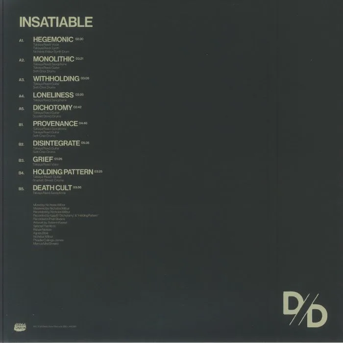 Обратная сторона обложки — DIVIDE & DISSOLVE — Insatiable