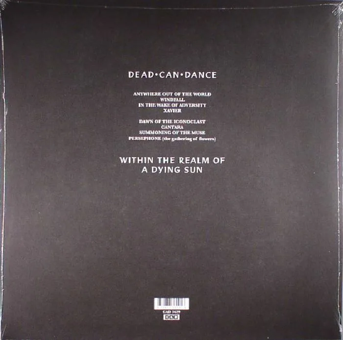 Back cover — DEAD CAN DANCE — Within The Realm Of A Dying Sun (remastered)