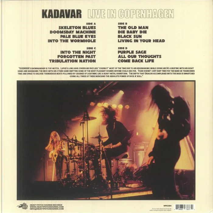 Back cover — KADAVAR — Live In Copenhagen