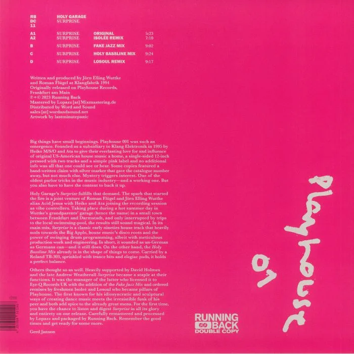 Back cover — HOLY GARAGE — Surprise