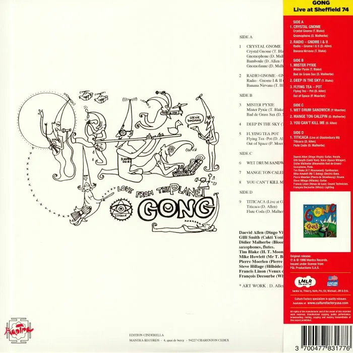 Back cover — GONG — Live! At Sheffield 1974 (Record Store Day 2020)