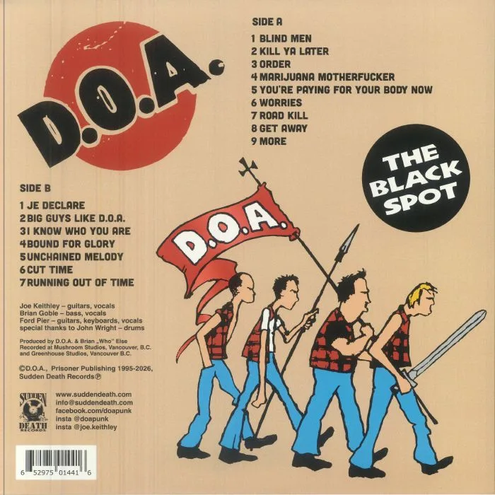 Обратная сторона обложки — DOA — The Black Spot (reissue)
