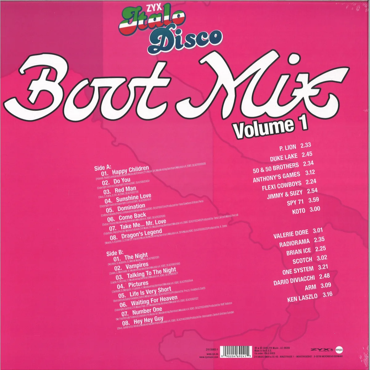 Back cover — Various — Zyx Italo Disco Boot Mix Vol. 1