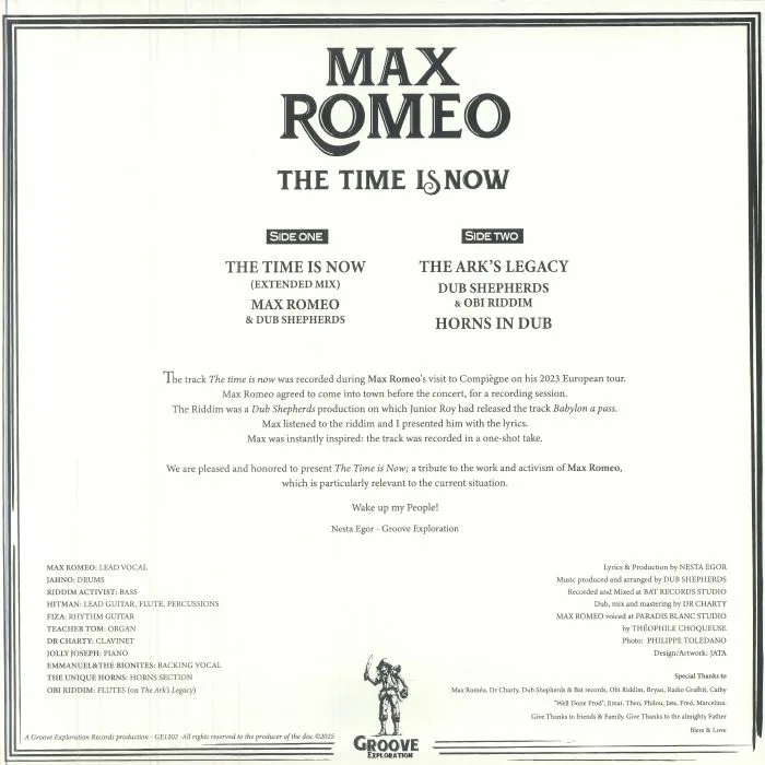 Обратная сторона обложки — Max ROMEO — The Time Is Now
