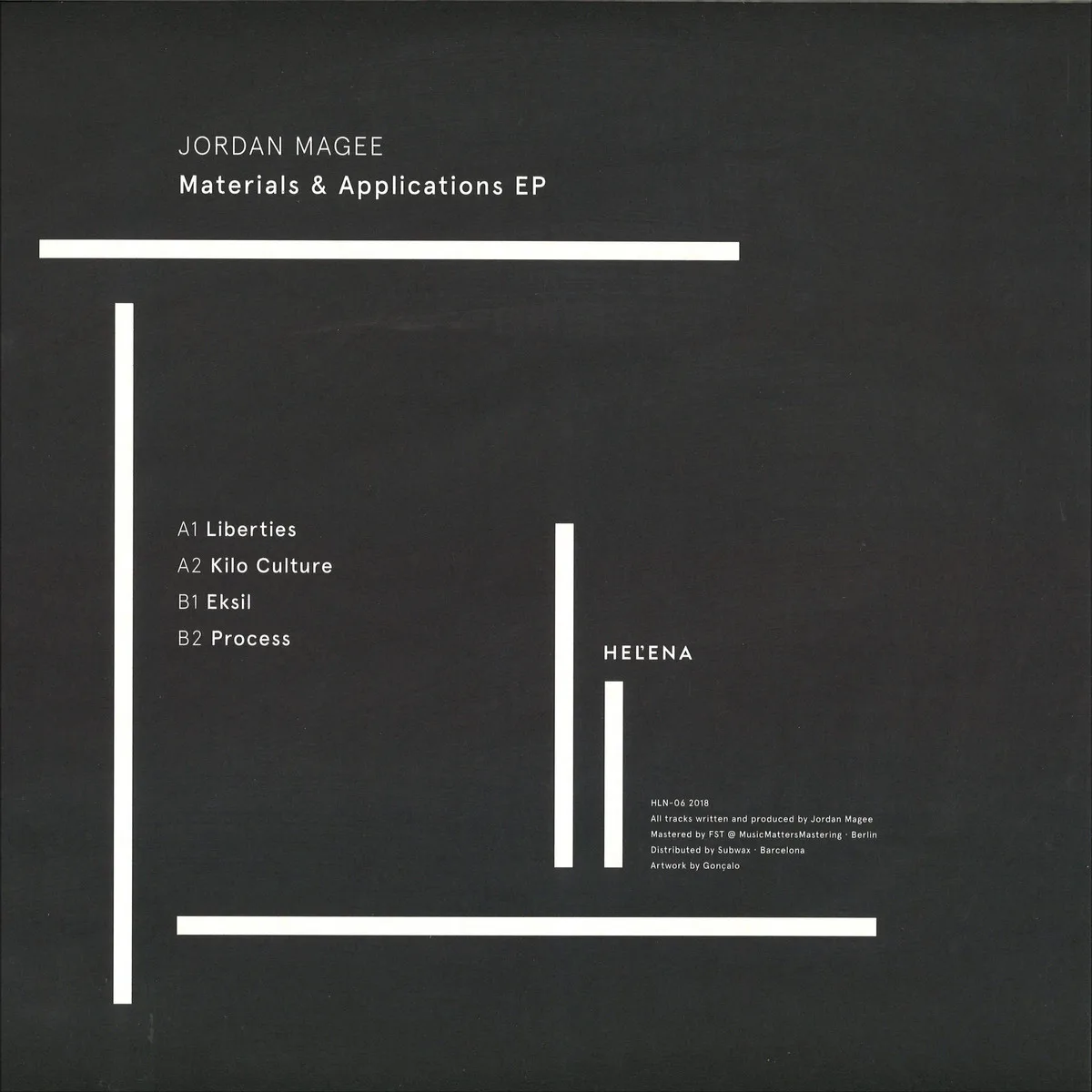Обратная сторона обложки — Jordan Magee — Materials & Applications EP