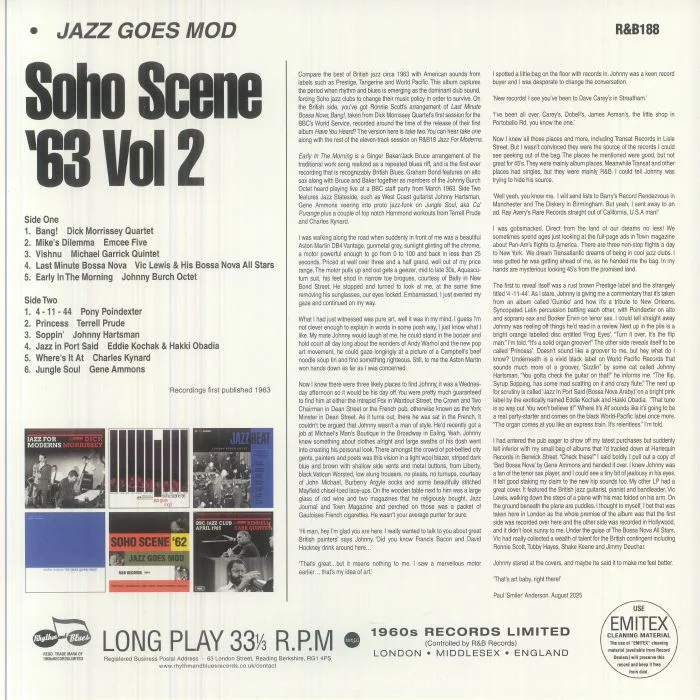 Back cover — VARIOUS — Soho Scene '63 Vol 2 (Record Store Day RSD 2026)