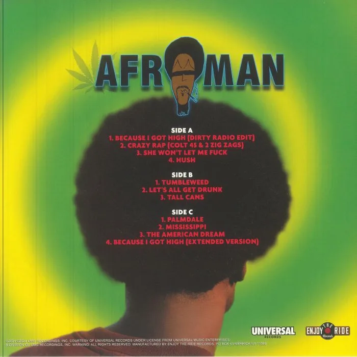 Back cover — AFROMAN — The Good Times (reissue)