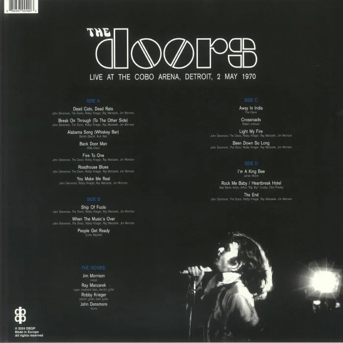 Back cover — The DOORS — Live At The Cobo Arena Detroit May 8 1970