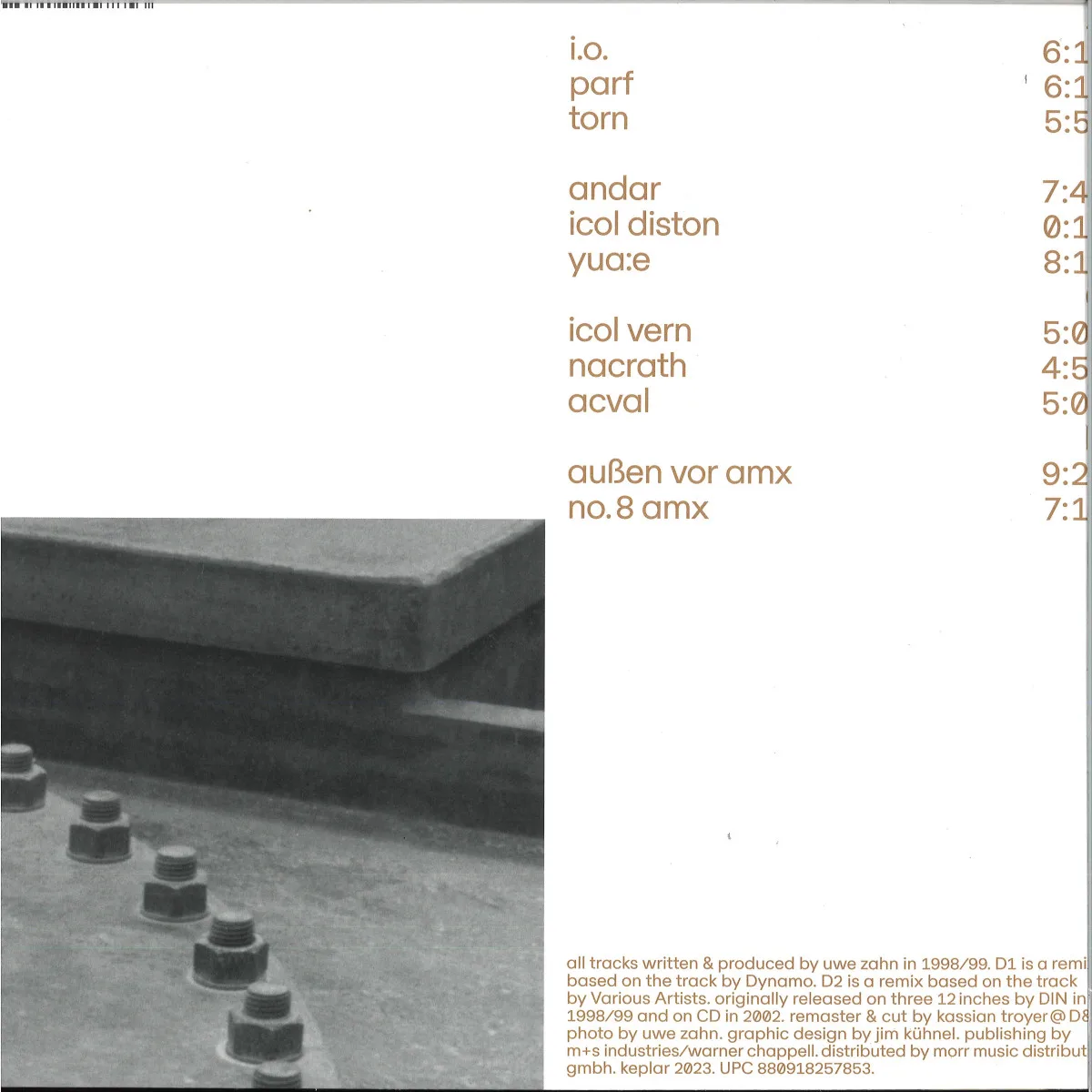 Back cover — Arovane — Icol Diston LP 2x12"