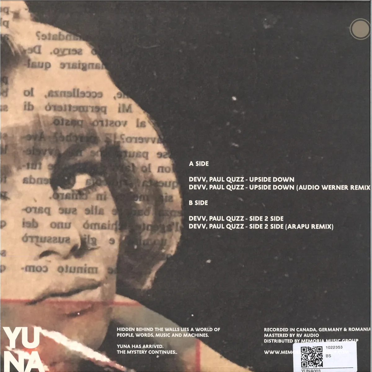 Back cover — Devv&Paul Quzz — Upside Down / Side 2 Side