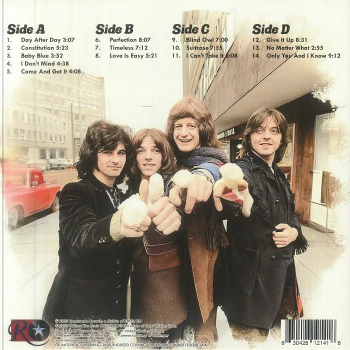 Back cover — BADFINGER — Live At The Performance Center Cambridge 3 / 31 / 1974