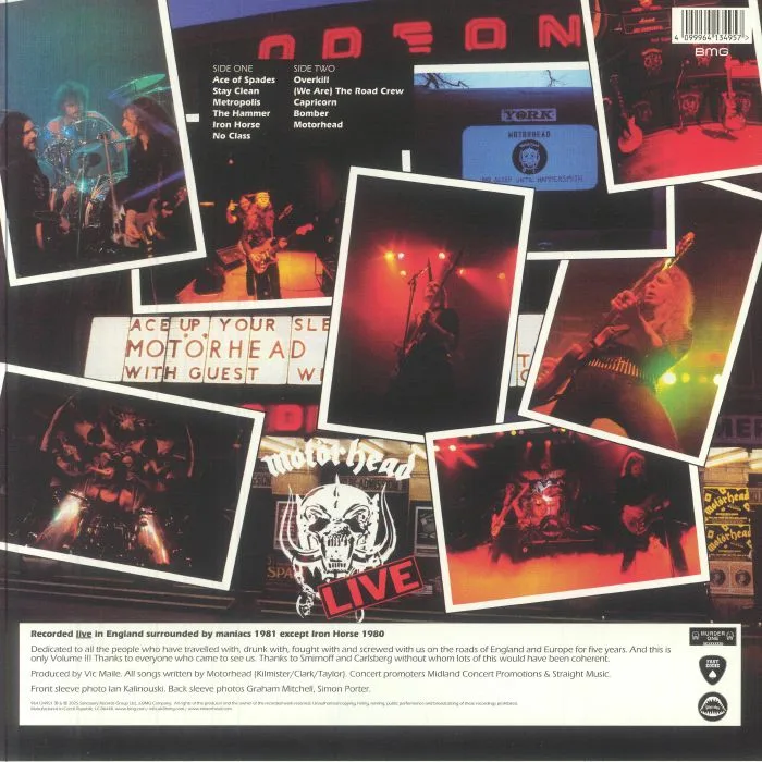 Обратная сторона обложки — MOTORHEAD — No Sleep 'Til Hammersmith: Live (half speed remastered)